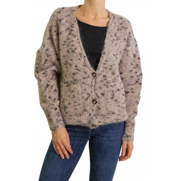 Cardigan con bottoni a V in mohair 